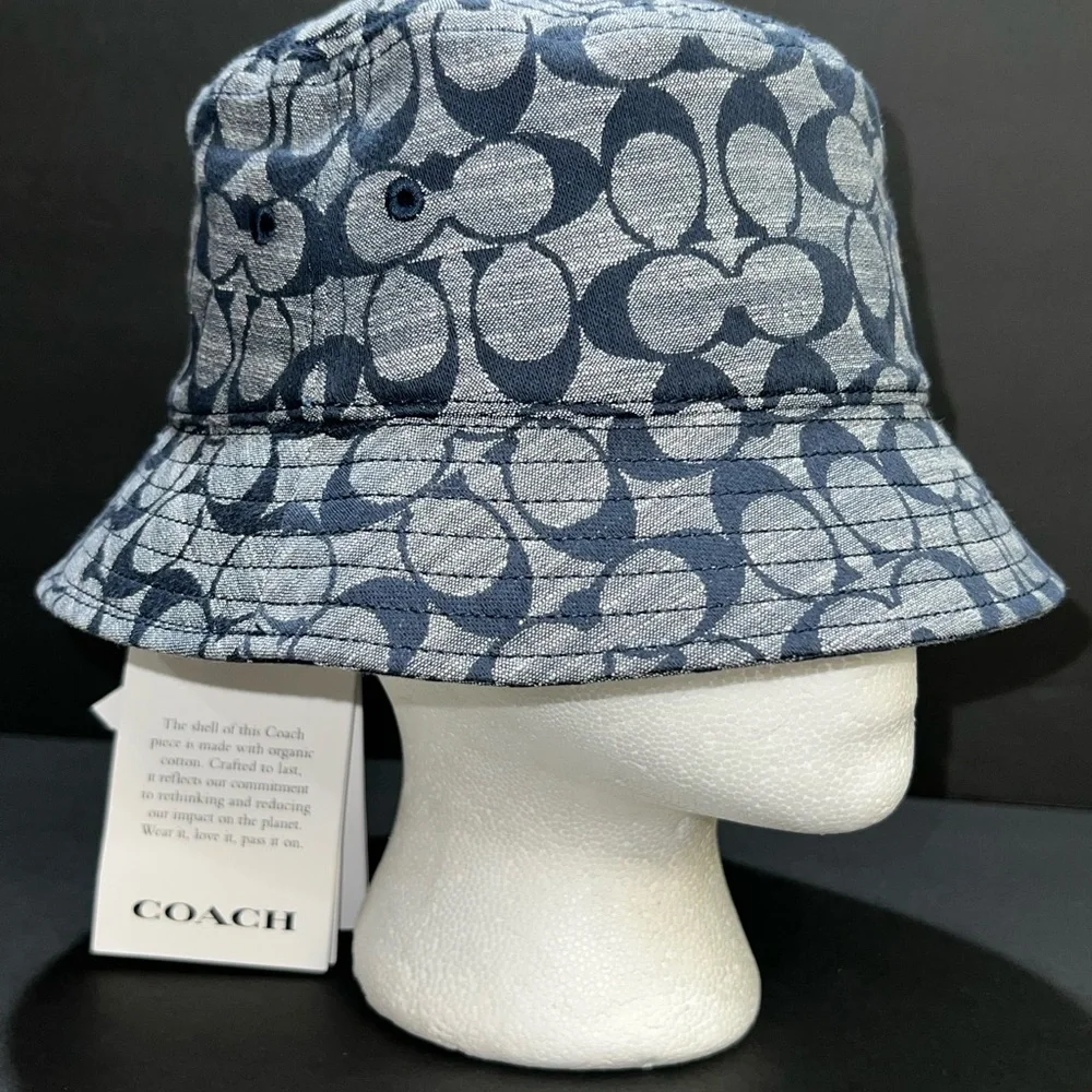 Coach Blue Patterned Men's Hat - Picture 1 of 10